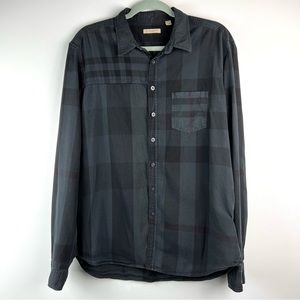 Authentic Burberry Brit Men’s Cotton Flannel Button Up Long Sleeve Shirt XL